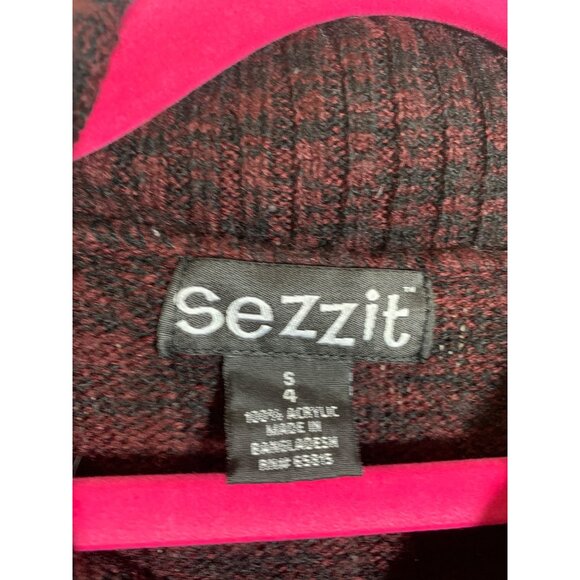 Sezzit Knit Sweater Button Preppy Casual Y2K Retro Black Red Boys Size 4 - Picture 4 of 4